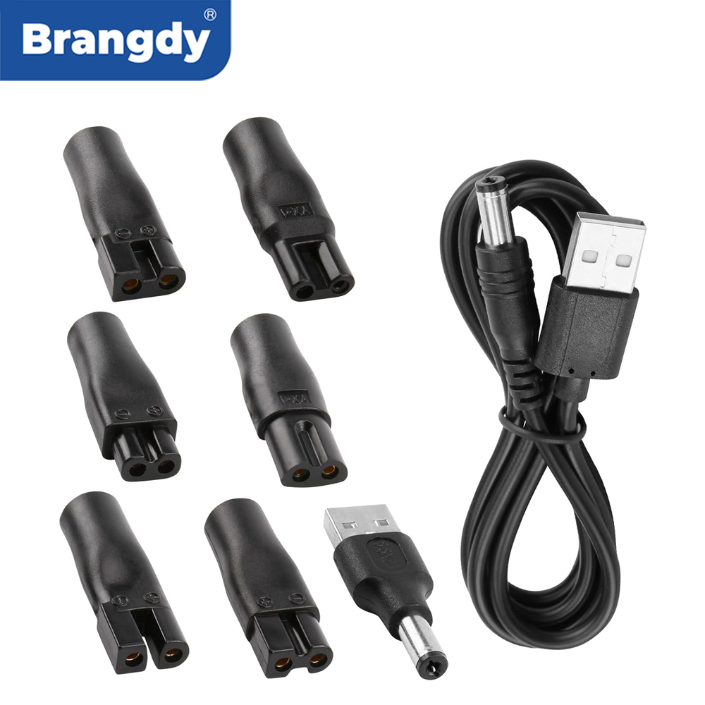 Beard Trimmer - Brangdy 8 個交換用電源コード 5V 充電器 USB