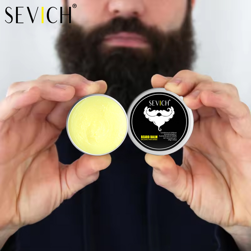 Beard Oil - SEVICH ナチュラルビアードバームワックス男性用保湿スムージングひげスタイリングクリームひげ成長オイルプロフェッショナルひげケア