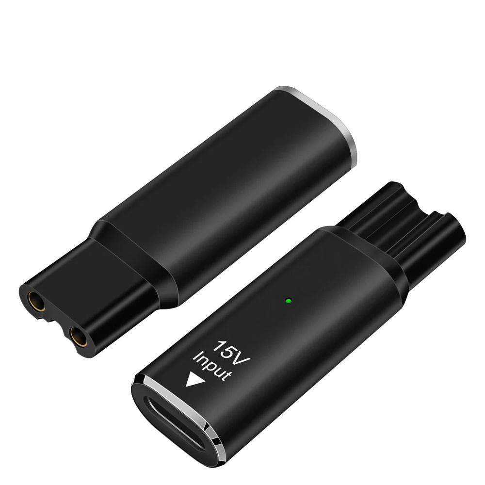 Beard Trimmer - 15V Type-C シェーバー用アダプター、充電変換アダプター。One Blade Pro、QP6510、QP6520、QP6530に対応。