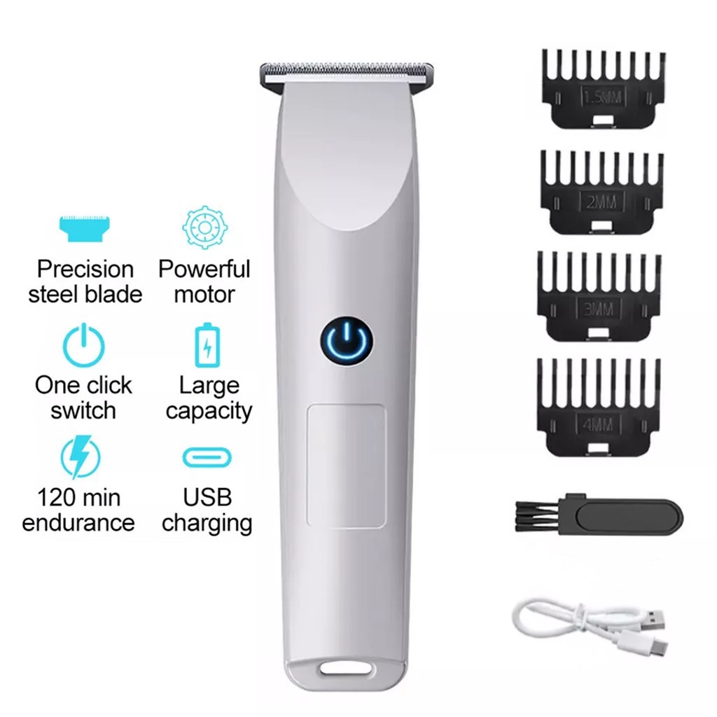 Beard Trimmer - メンズプロ電動バリカンひげトリマーカッティングバーバーシェービングマシンホワイト