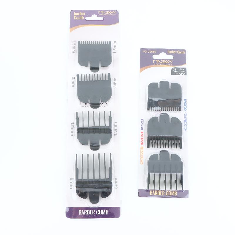 Hair Clipper - 1/2/3/4個入りヘアクリッパーガードガイドコームトリマースタイリングツールアタッチメントブラックリミットコームセット対応1.5mm 3mm 4.5mm 6mm