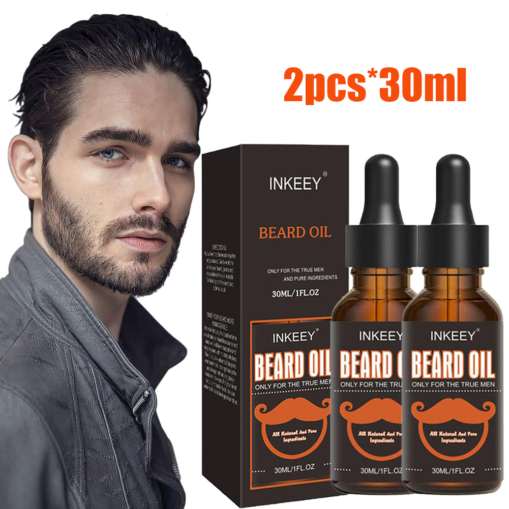 Beard Oil - 男性のためのあごひげケアオイル,自然なオーガニック,速乾性,マスタチ,スムーズ,栄養補給,ヘアケア,2個