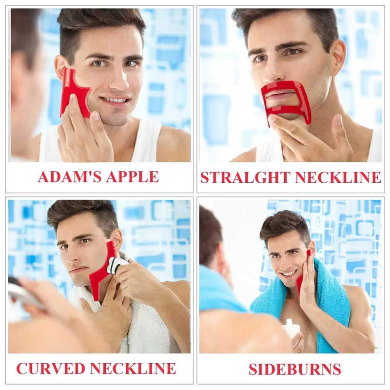 2/4 個男性のひげ櫛ヘアトリマープラスチック男性ひげ整形ス - Beard Trimmer のレビューと価格