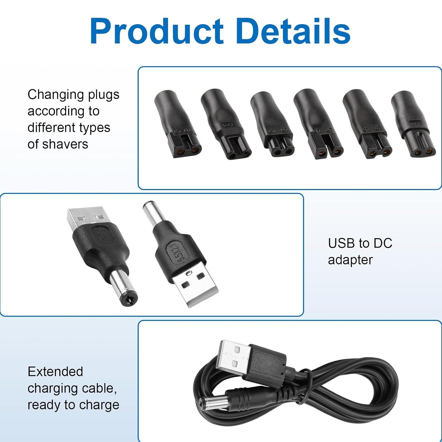 Brangdy 8 個交換用電源コード 5V 充電器 USB - Beard Trimmer のレビューと価格
