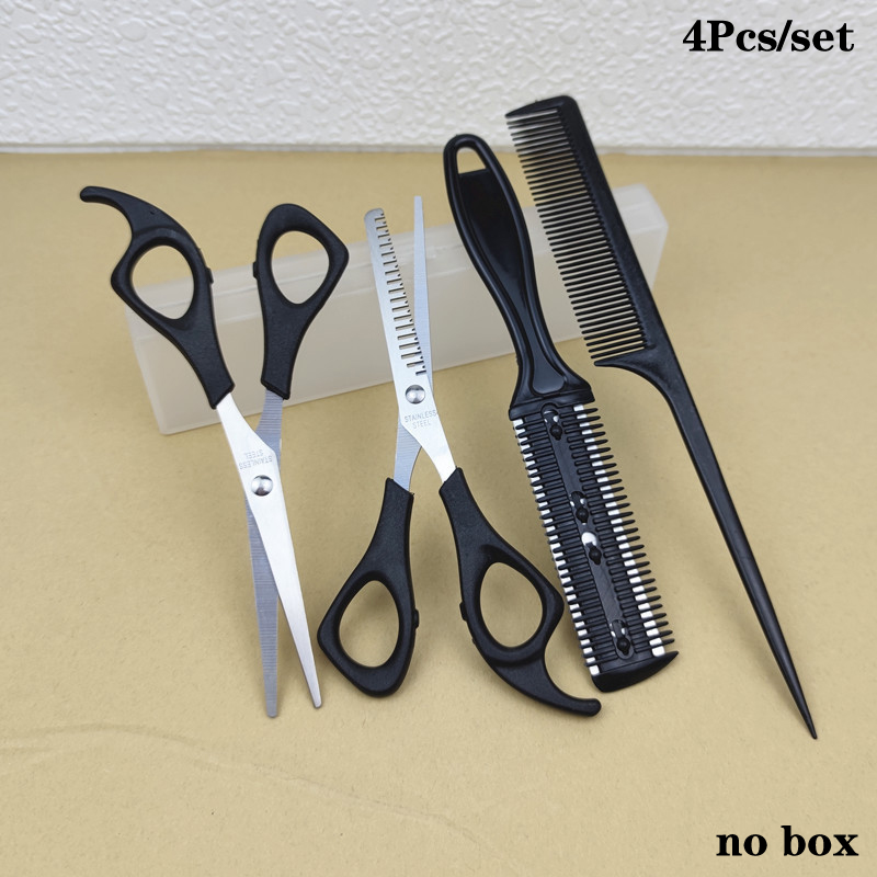 新しい【4PCSヘアハサミ理髪用ハサミ薄毛カット用ハサミヘア - Grooming Scissors のレビューと価格