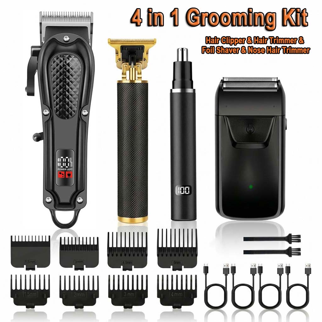 4in1メンズヘアクリッパーセット。コードレス電動トリマー、 - Electric Shaver Rotary のレビューと価格