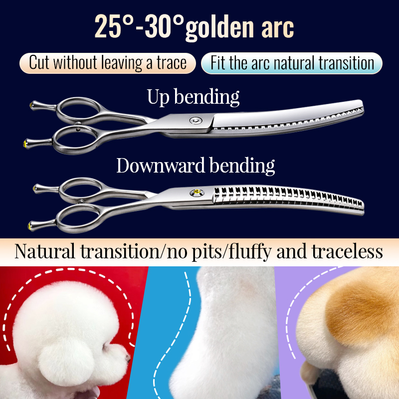 Fenice vg10プロのペットはさみ、湾曲したストレート - Grooming Scissors のレビューと価格