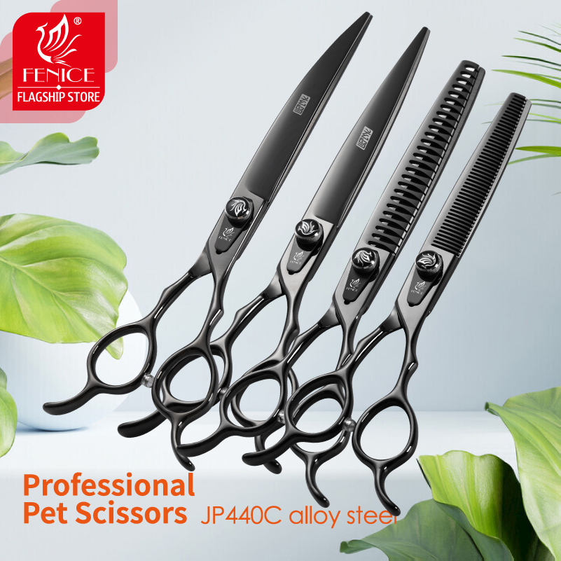 フェニーチェ JP440C スチール製プロ用黒色犬用理髪はさ - Grooming Scissors のレビューと価格