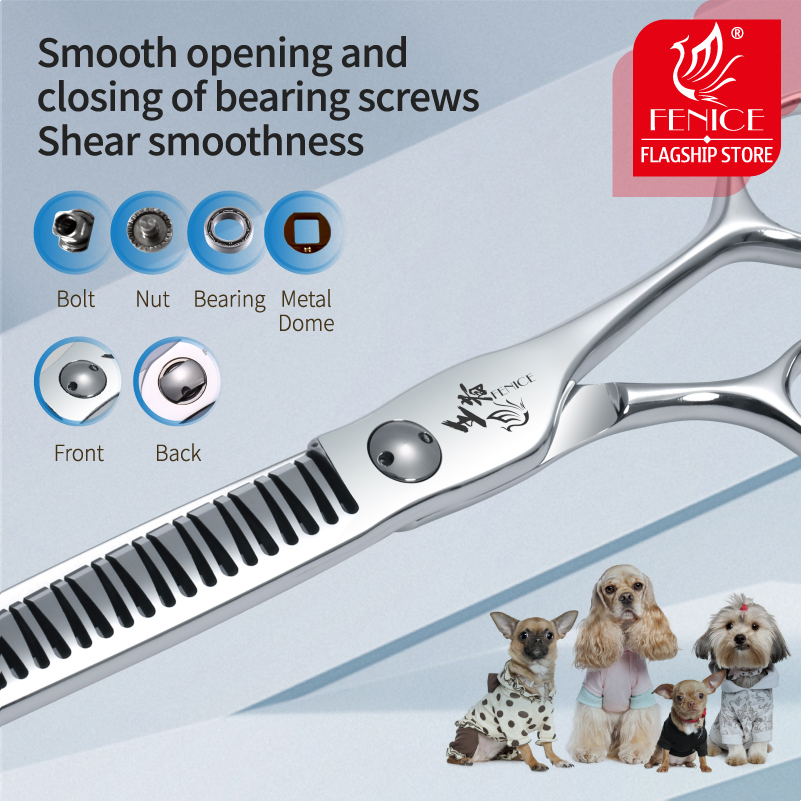 Fenice-ペット用ステンレスはさみ,7インチ,3Dグラデ - Grooming Scissors のレビューと価格